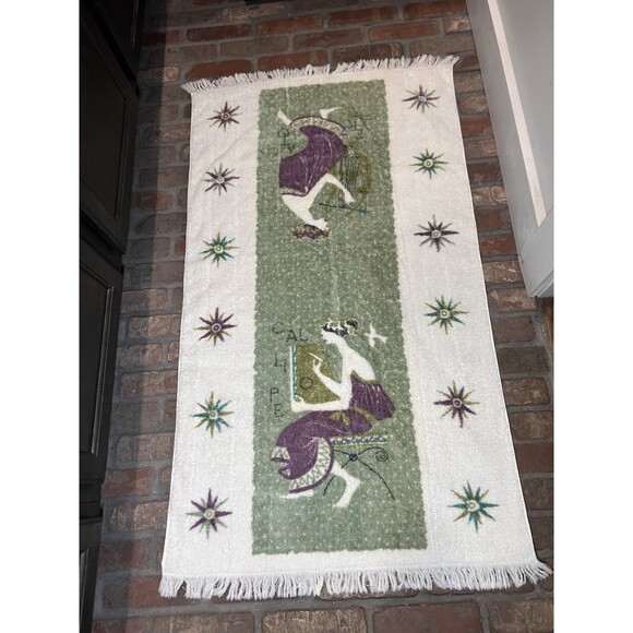 Vtg Fieldcrest Royal Velvet Towel Set Greek Goddess Muse Hand Body And Bath RARE - Picture 2 of 16